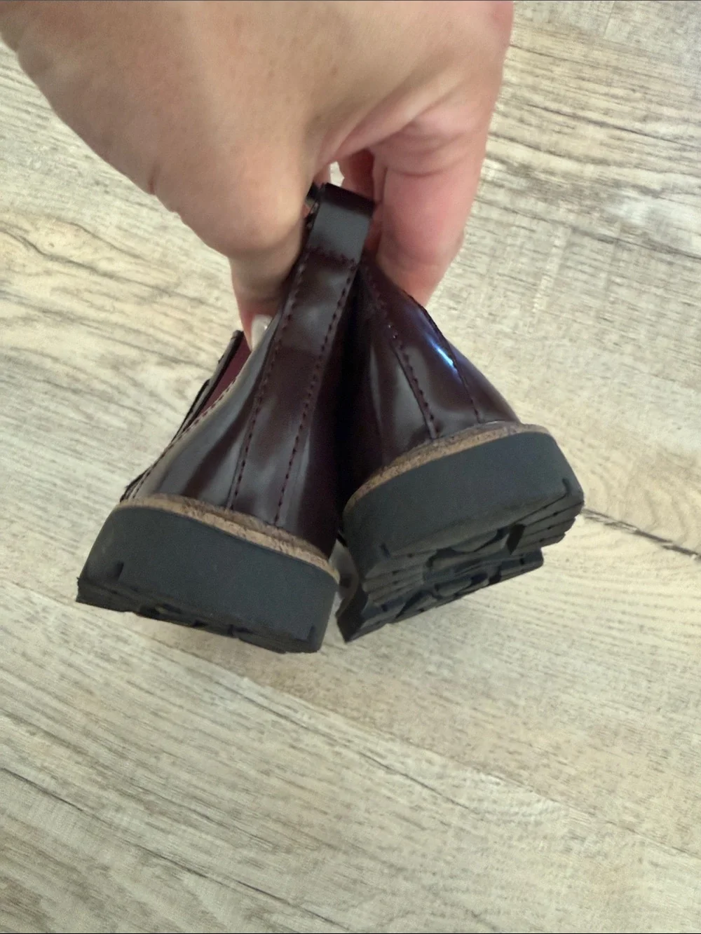 Zara Brown Kids Ankle Boots with Burgundy Interior